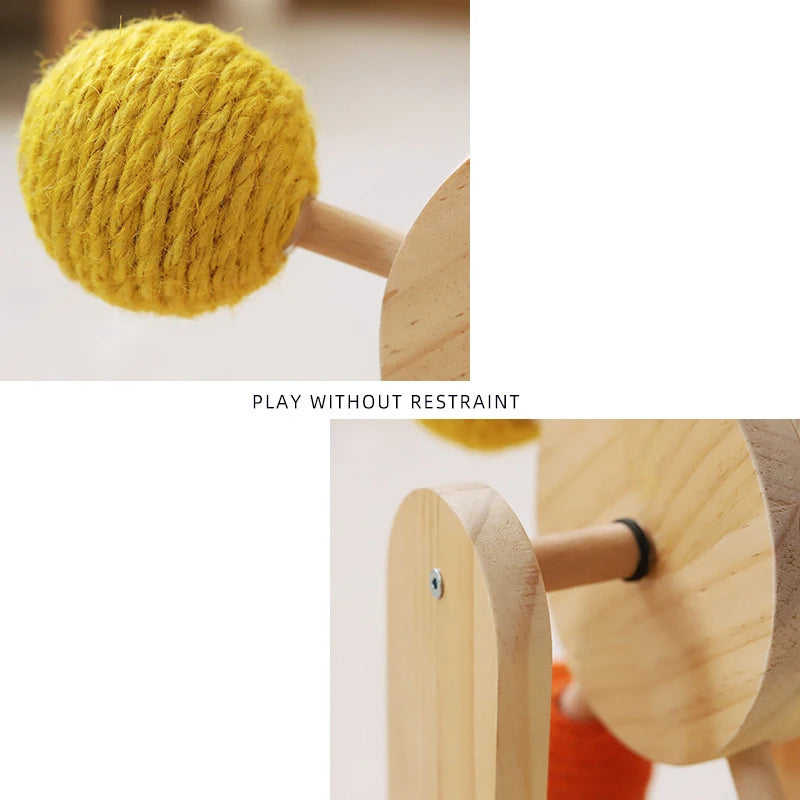 Spin & Scratch Tower - Multifunktionel kattekradsestolpe med pariserhjul