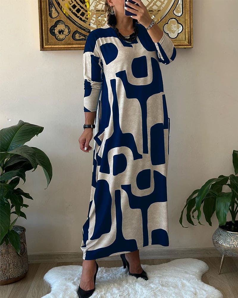 Cara - Oversized kjole med print