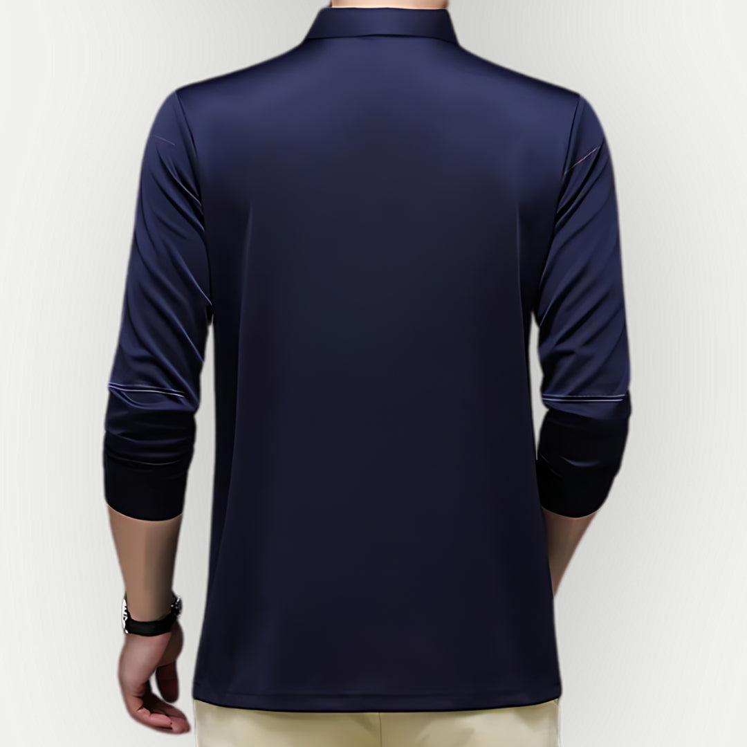 Daniel - Stilfuld langærmet poloshirt