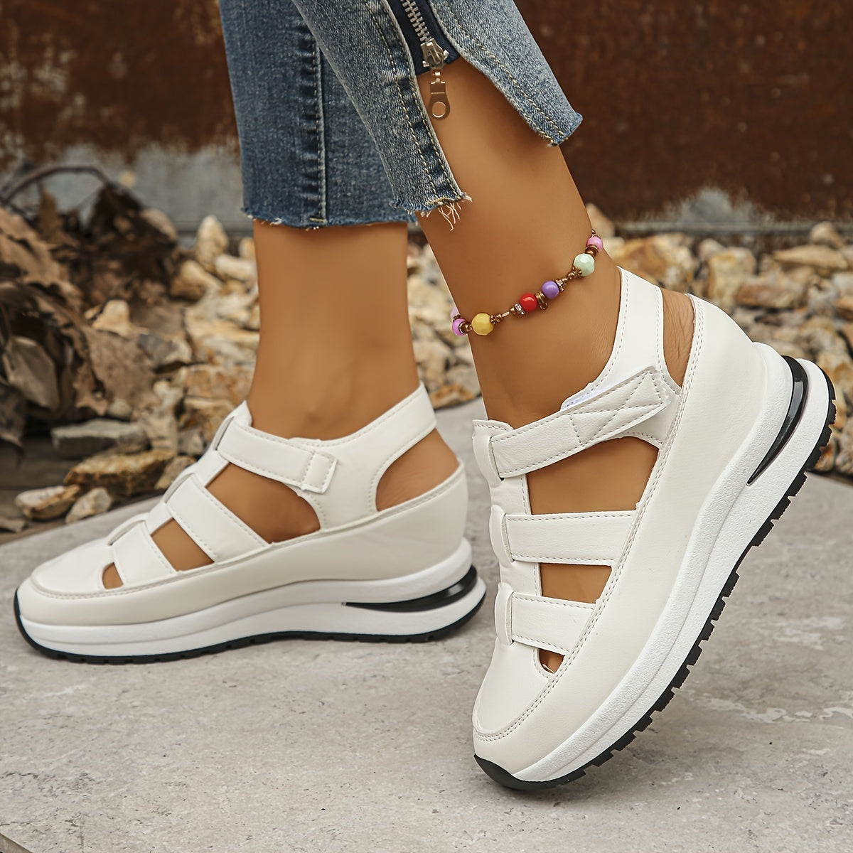 Isabella - Luksuriøse Åndbare Wedge Sandaler