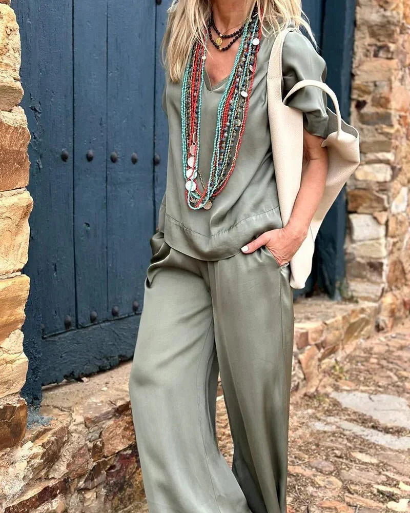 Olivia | Elegant Løs To-delt Sæt