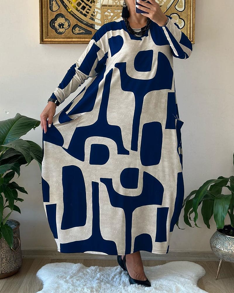 Cara - Oversized kjole med print