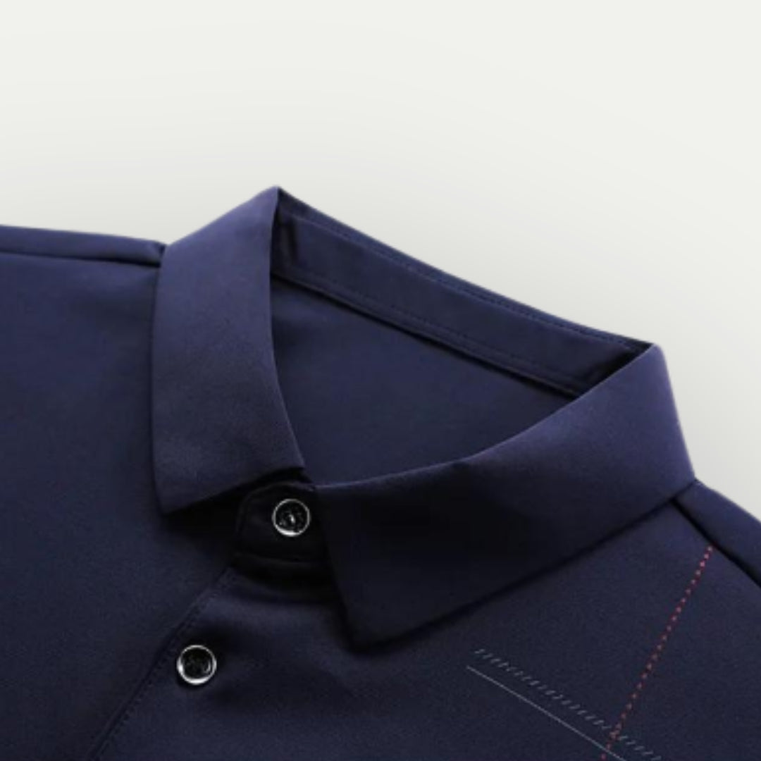 Daniel - Stilfuld langærmet poloshirt
