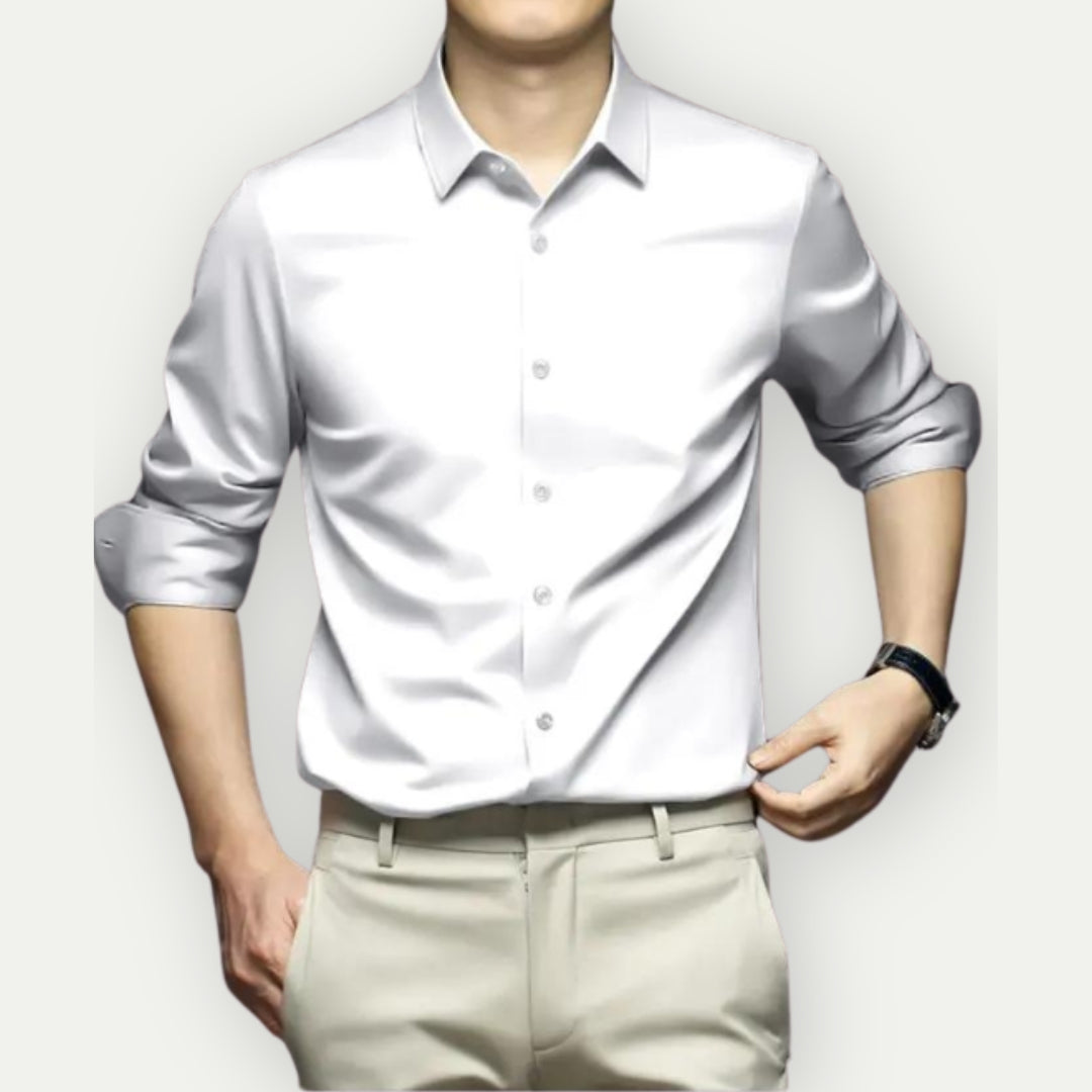 Henning - Elegant slim fit skjorte med stand-up krave