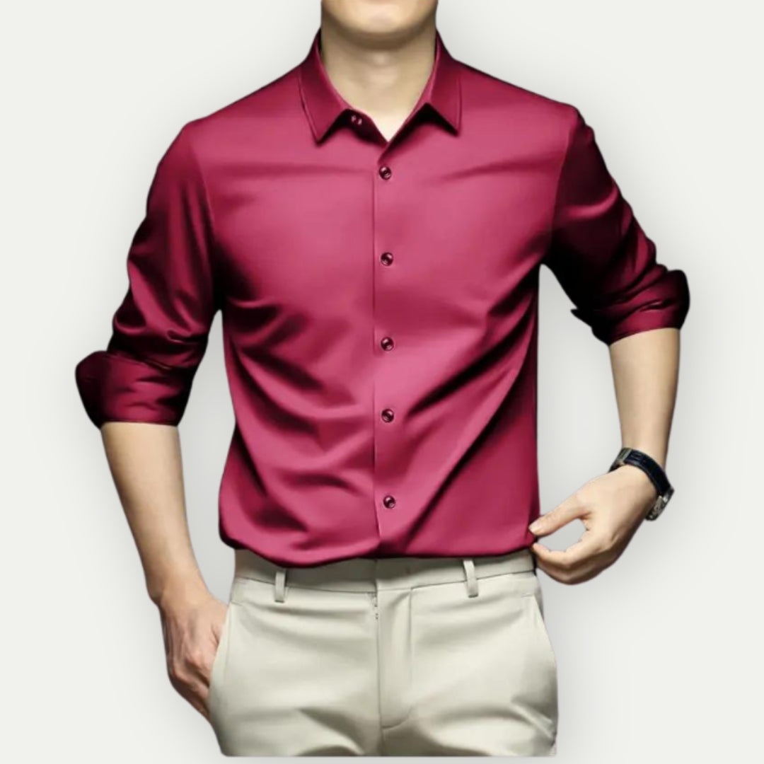Henning - Elegant slim fit skjorte med stand-up krave