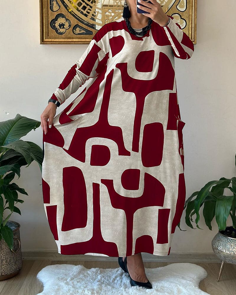 Cara - Oversized kjole med print
