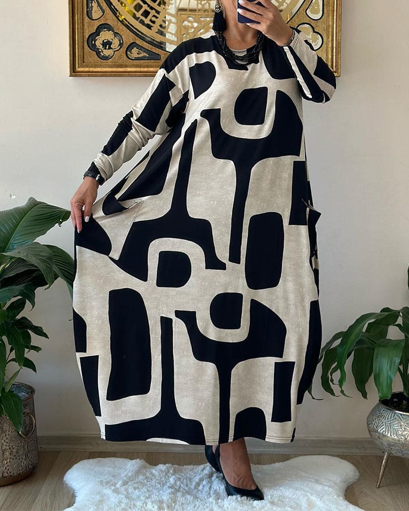 Cara - Oversized kjole med print
