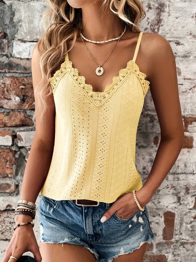 Julianne - V-hals elegant blondetopp