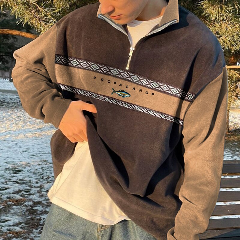 Nicklas - Stilfuld sweater med halv lynlås