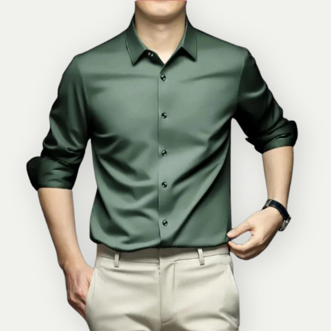 Henning - Elegant slim fit skjorte med stand-up krave