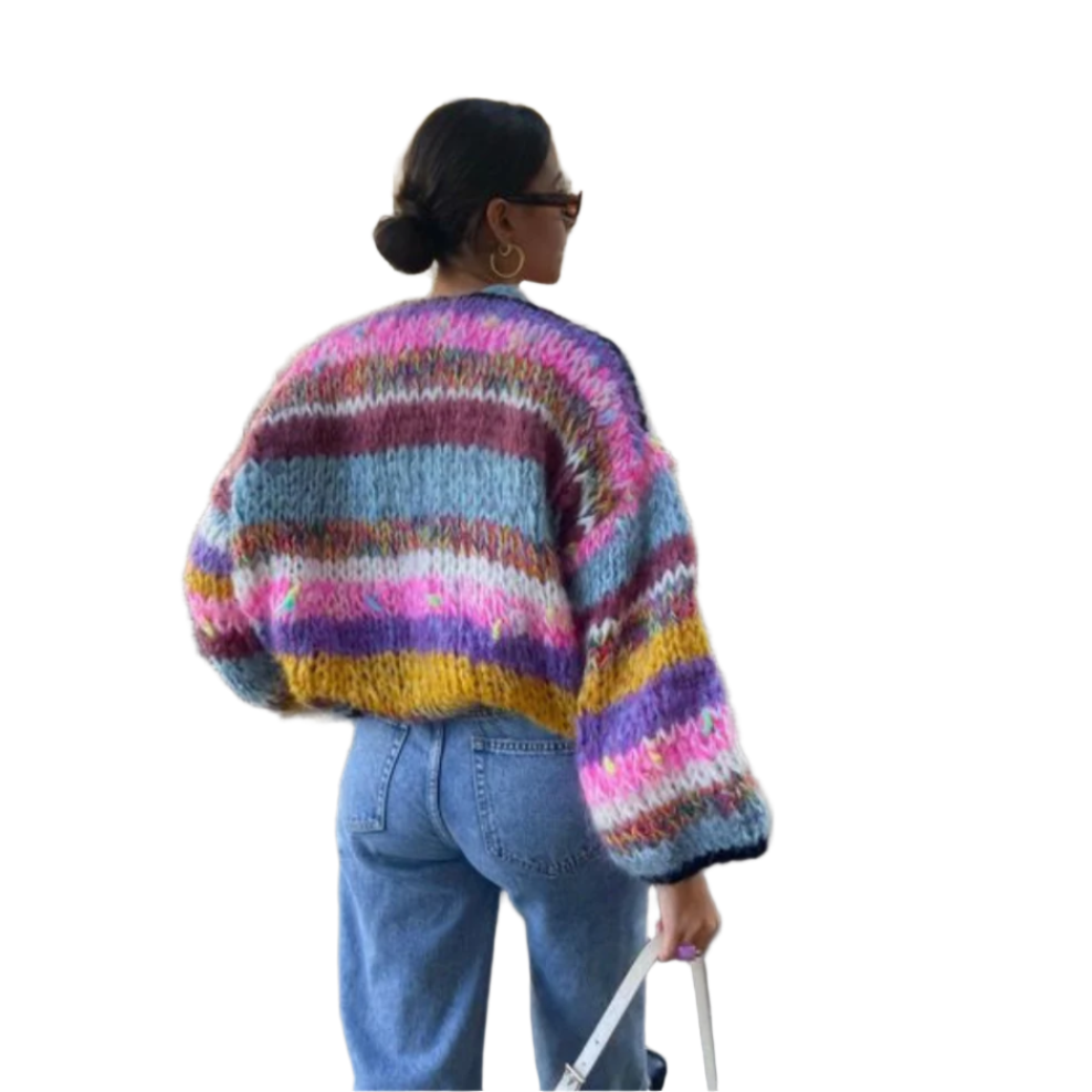 Kate - Farverig strik cardigan