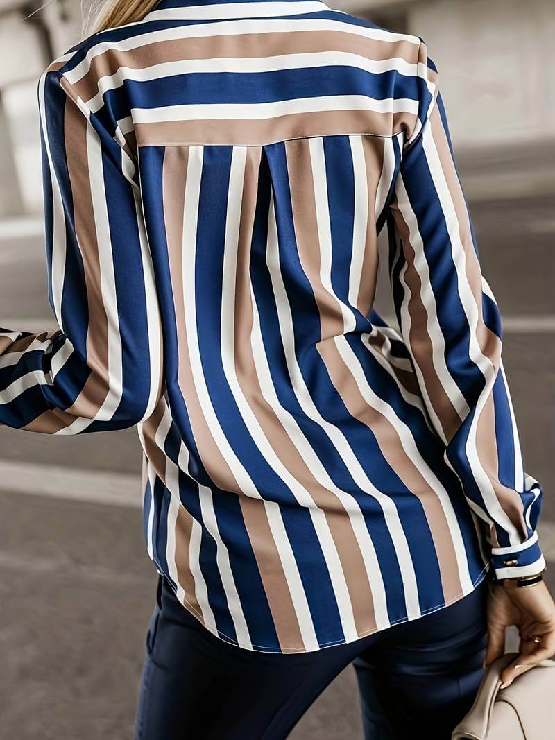 Charlotte - Elegant stribet damebluse