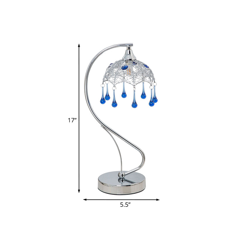Aqualume – Moderne paraplylampe med blåt glasdråbeaccent