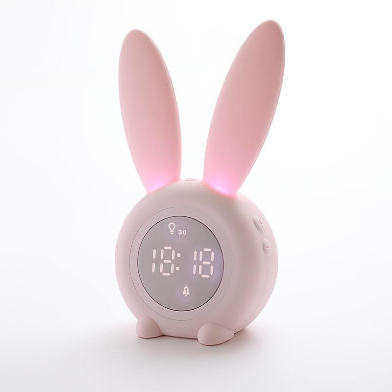 GlowBunny – Yndigt kaninvækkeur med blødt LED-lys og display