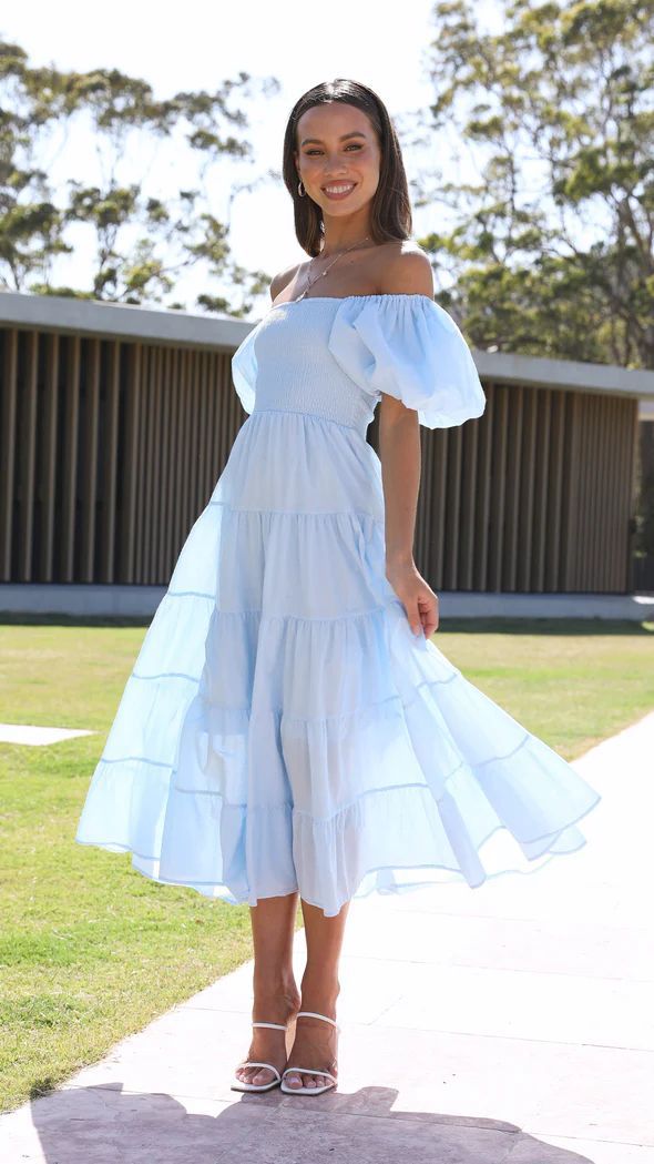 Amalie - Afslappet off-the-shoulder midikjole