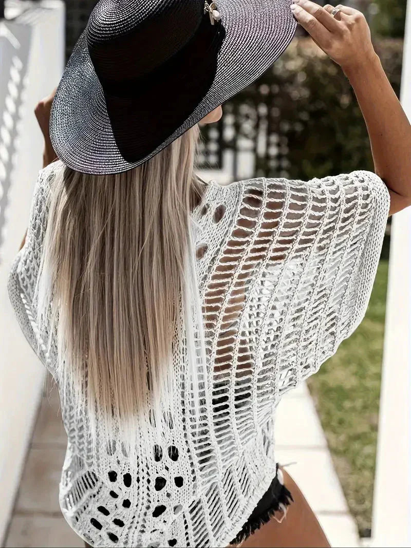 Dione - hæklet overtræksskjorte i Boho-stil