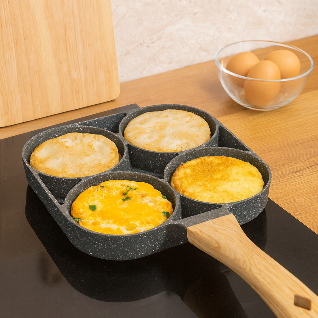 Cavora | Non-stick ægge- og pandekagepande med 4 huller