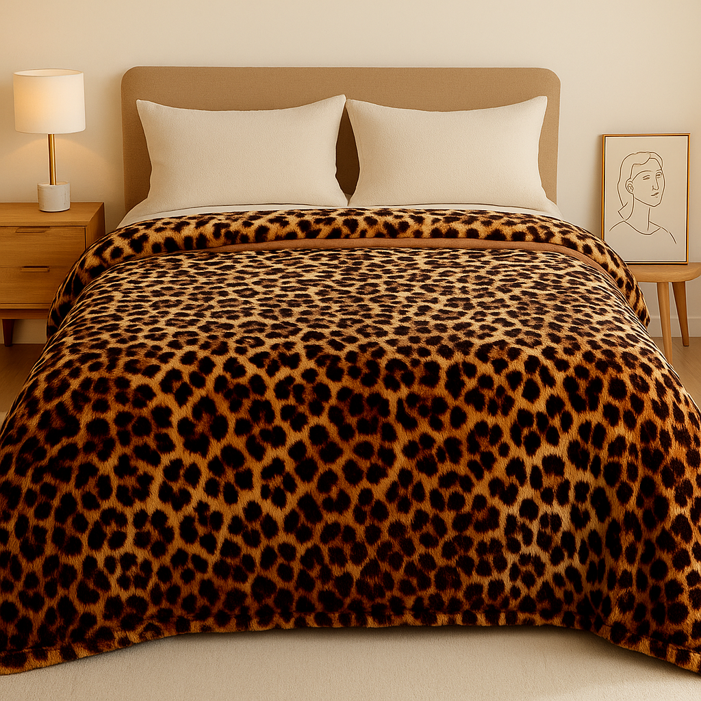 LioraPelt | Leopard Fleece Tæppe