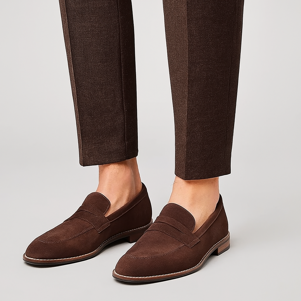 Jameson - Herrers ruskindsloafers – Bløde slip-on casual sko