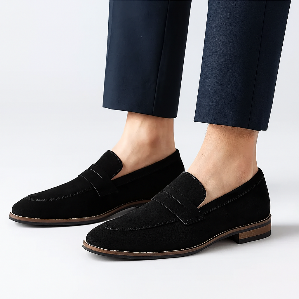 Jameson - Herrers ruskindsloafers – Bløde slip-on casual sko