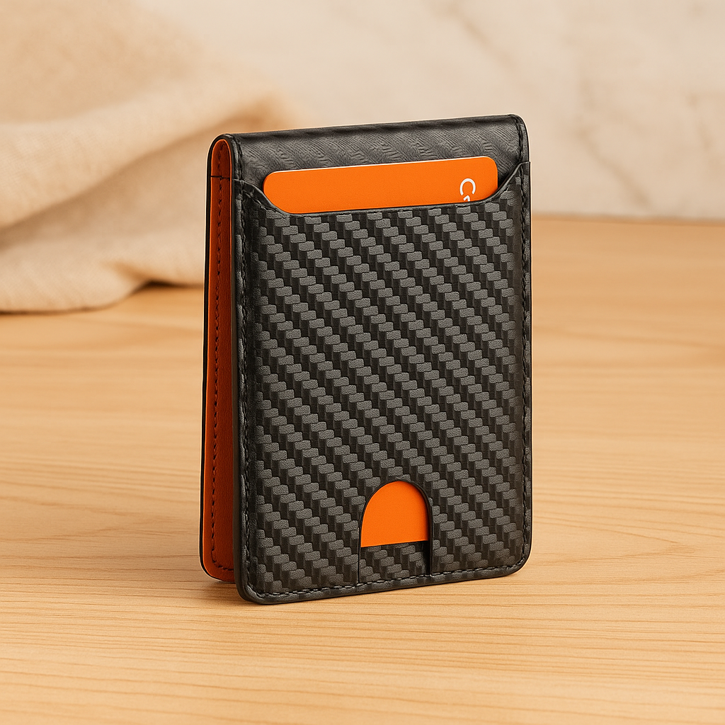 Kulfiber Bifold-pung – Slank RFID-blokerende kortholder