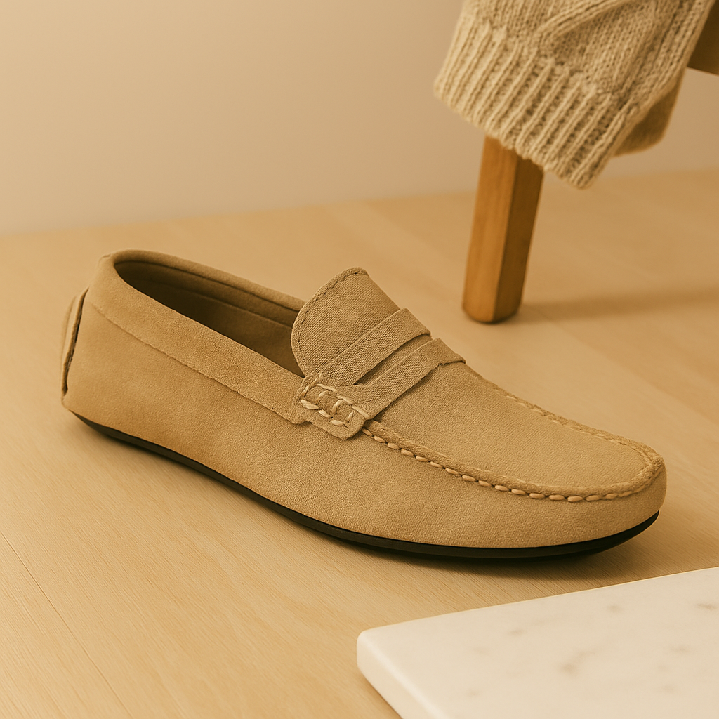 Milano - Herreloafers i læder – klassiske hjemmesko med skridsikker sål