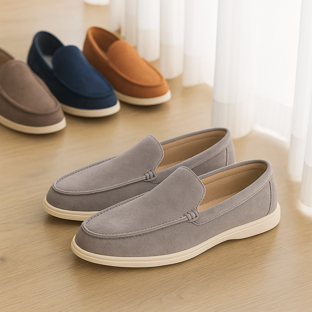 Bruno - Klassiske ruskindsloafers – Håndlavede herretøfler