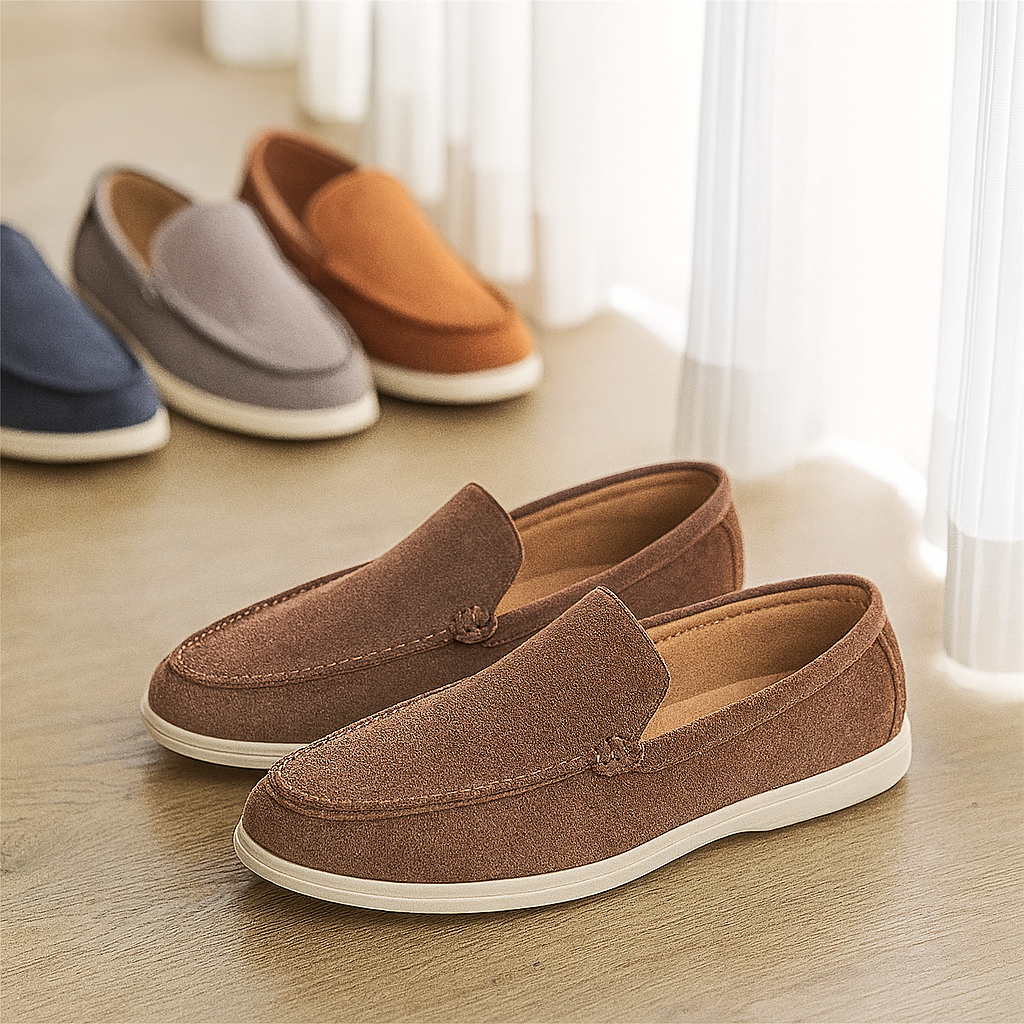 Bruno - Klassiske ruskindsloafers – Håndlavede herretøfler