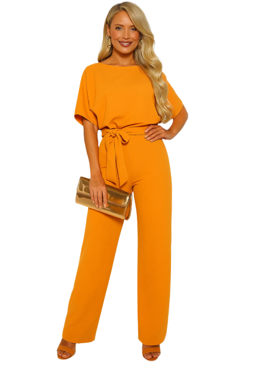 Leren - Jumpsuit med bindebånd