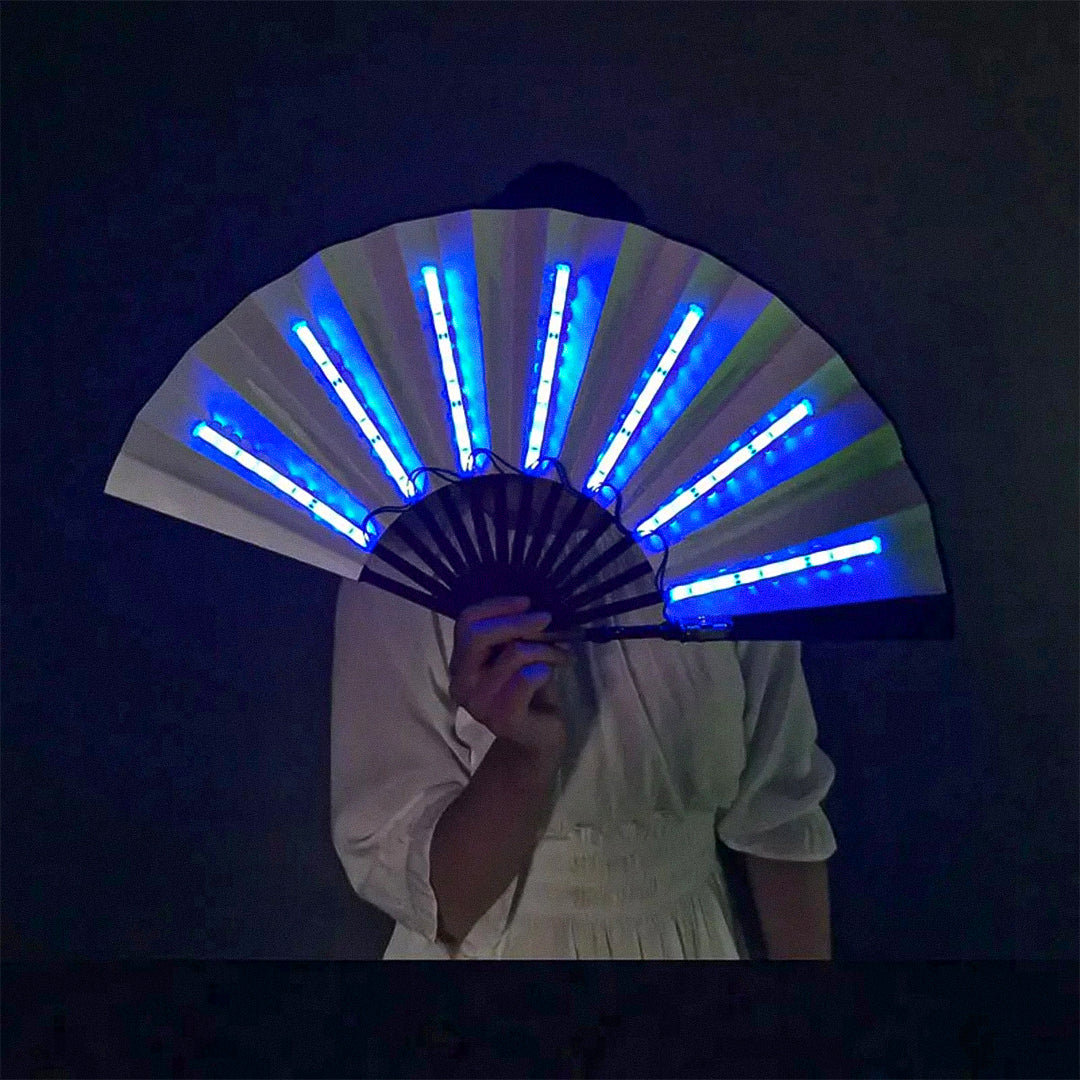 FestivalFan Foldbar håndventilator med LED-lys