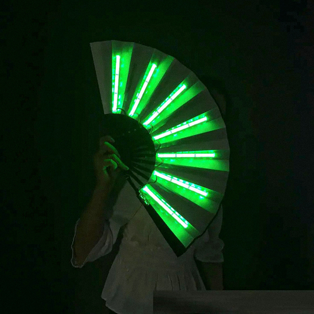 FestivalFan Foldbar håndventilator med LED-lys