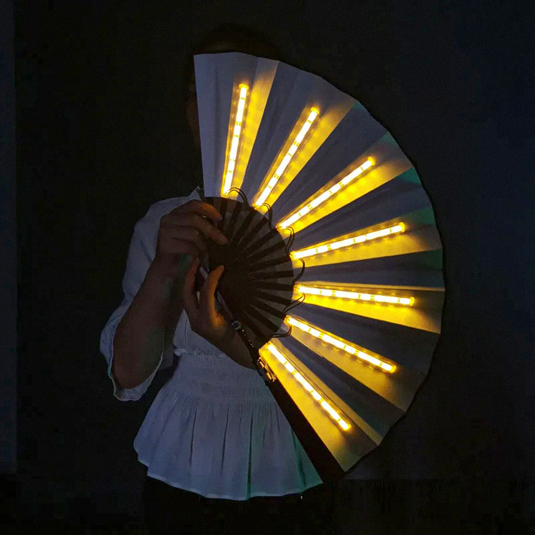 FestivalFan Foldbar håndventilator med LED-lys