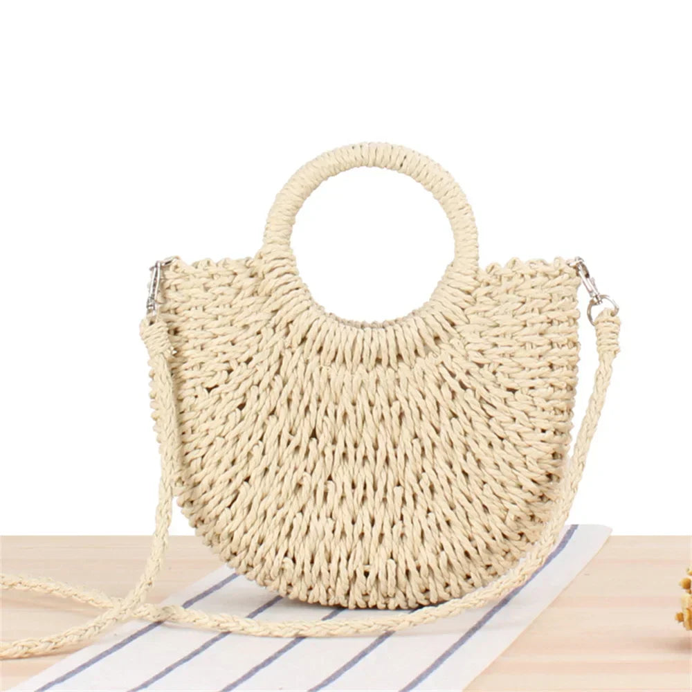Håndvævet crossbody-taske af strå