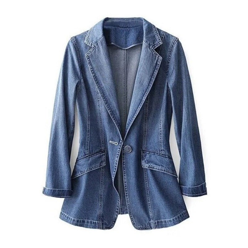 Helga - Chic skræddersyet denimblazer