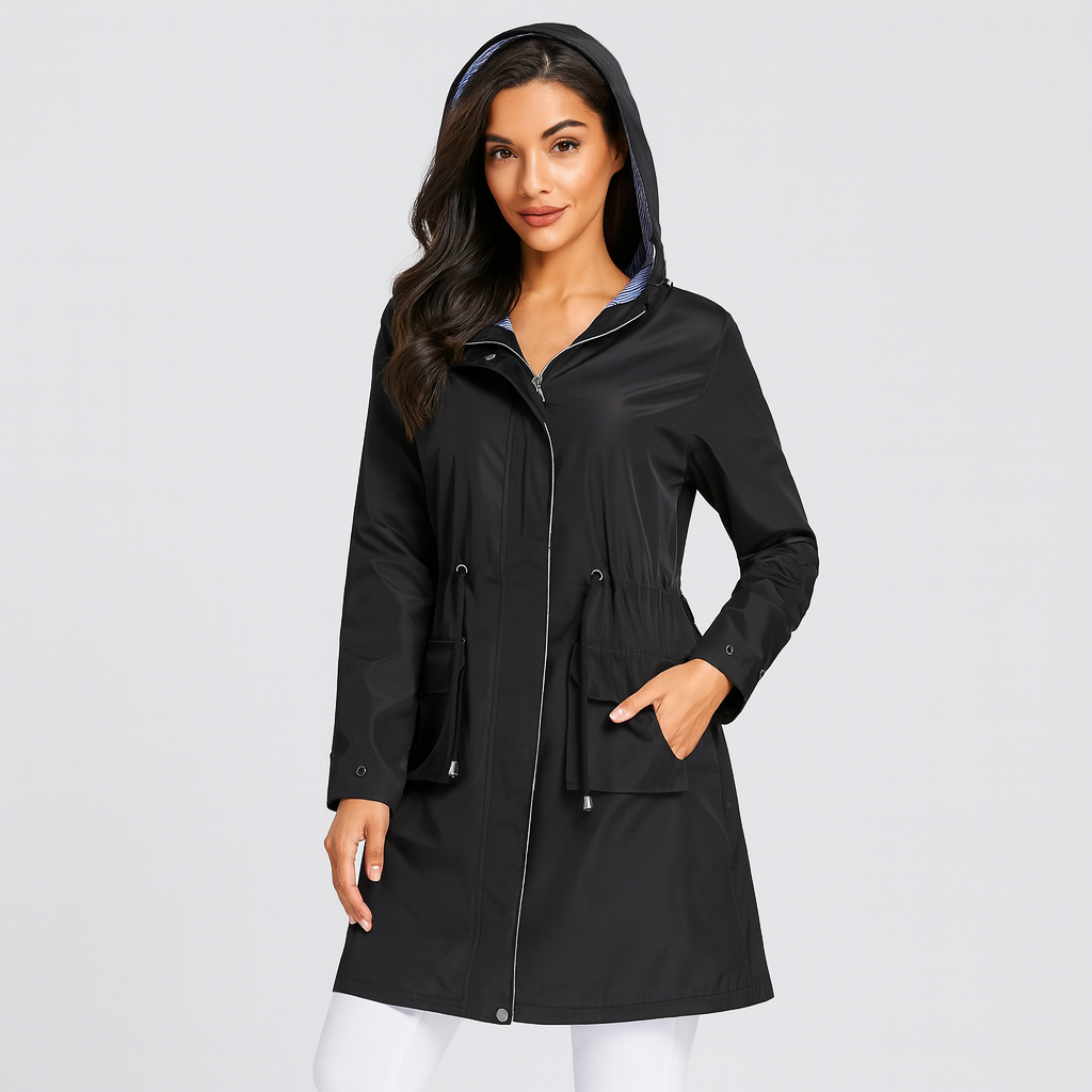 Jenna | Vandtæt trenchcoat med hætte