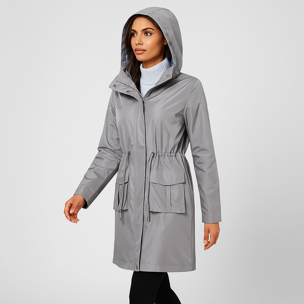 Jenna | Vandtæt trenchcoat med hætte