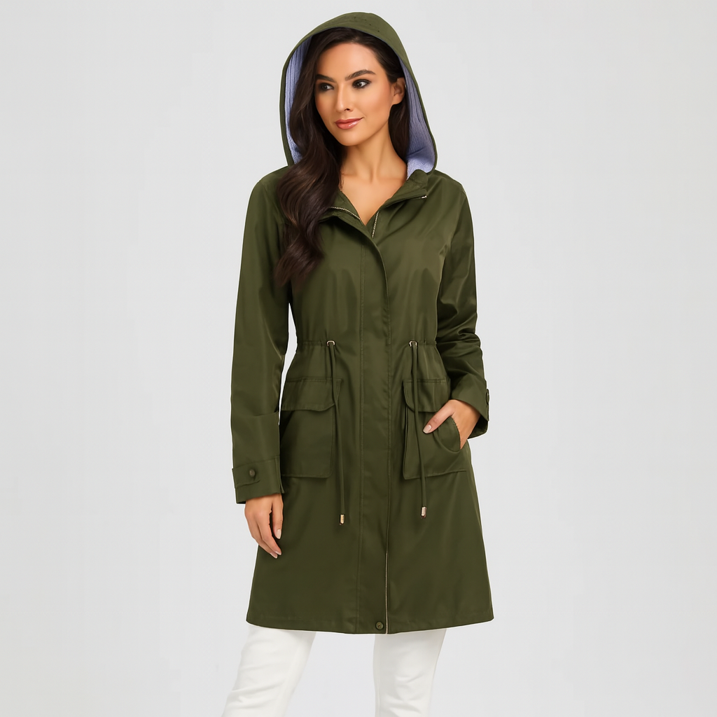 Jenna | Vandtæt trenchcoat med hætte