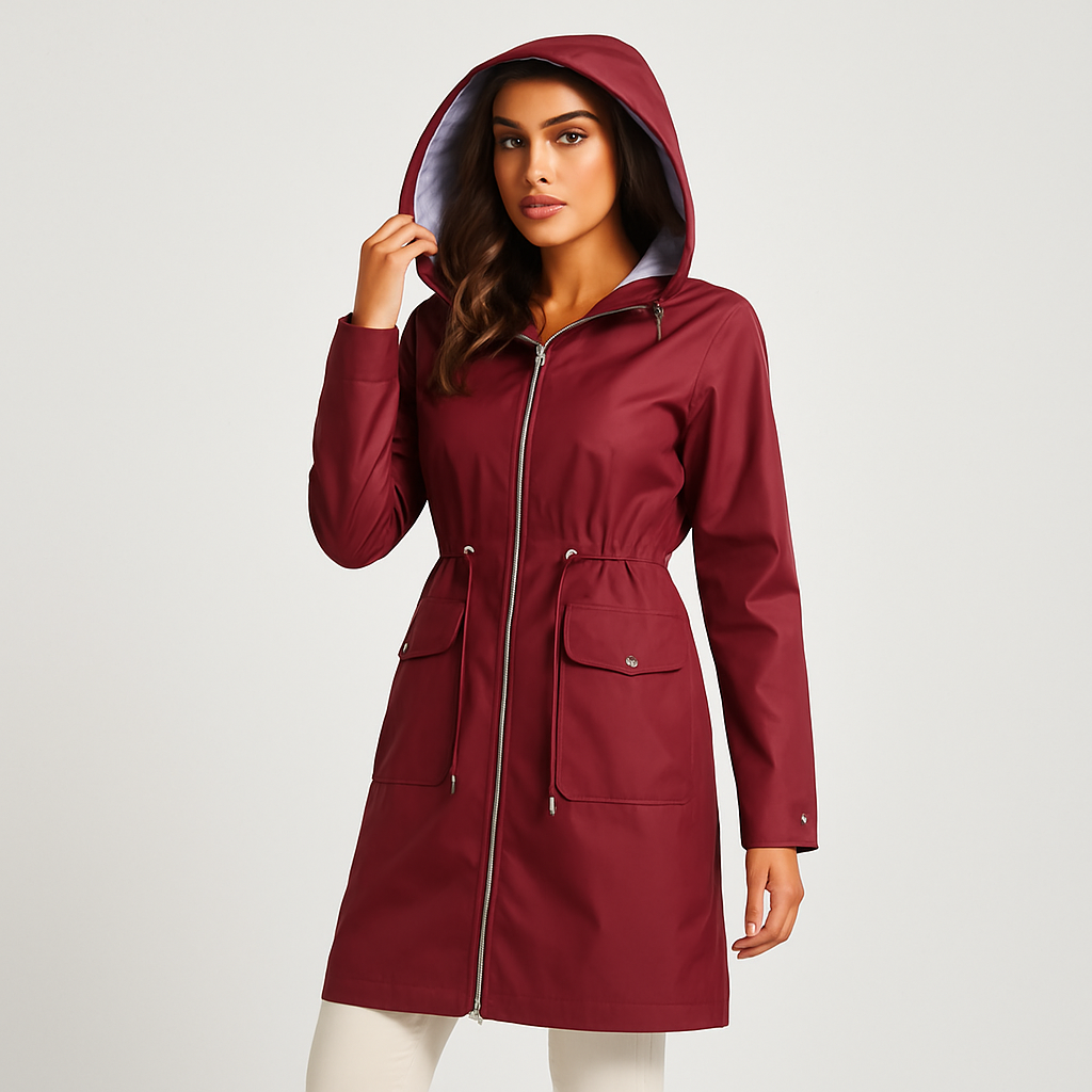 Jenna | Vandtæt trenchcoat med hætte