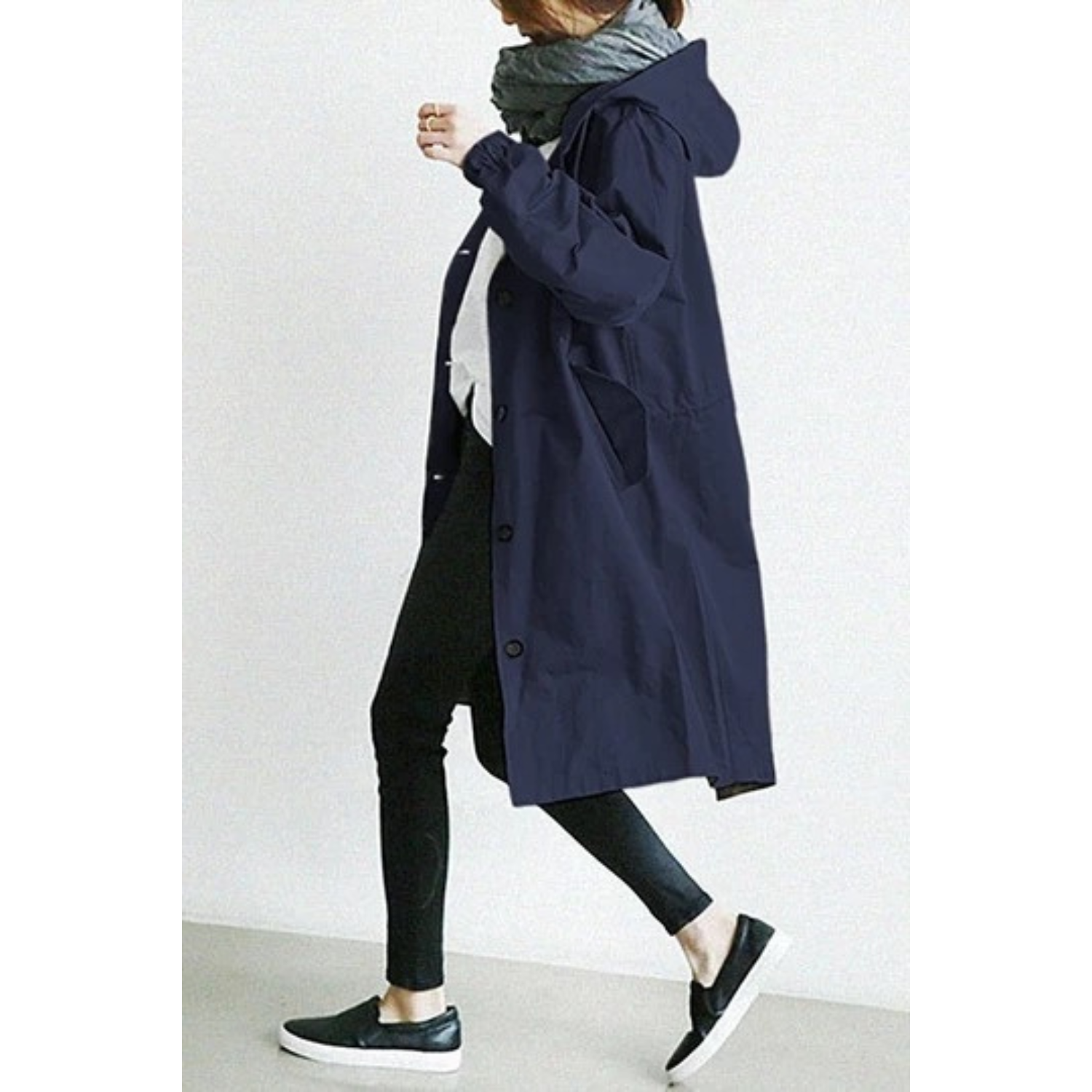 CELINE | Lang trenchcoat med hætte – stilfuld og funktionel