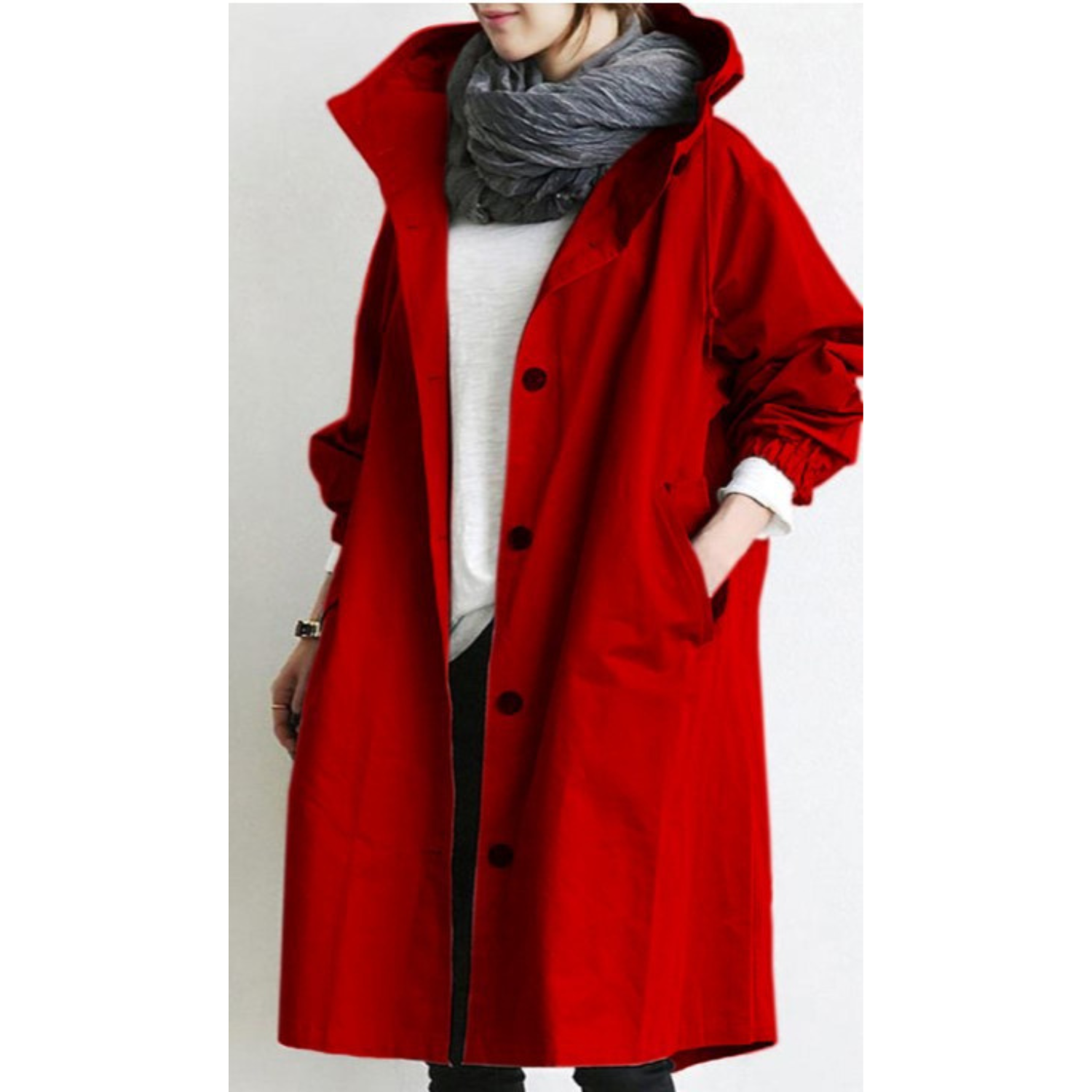 CELINE | Lang trenchcoat med hætte – stilfuld og funktionel