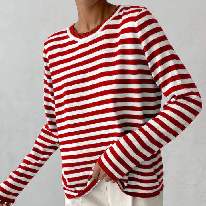 Georgette - Casual langærmet skjorte med rund hals
