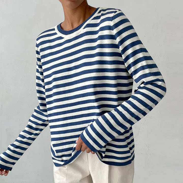 Georgette - Casual langærmet skjorte med rund hals