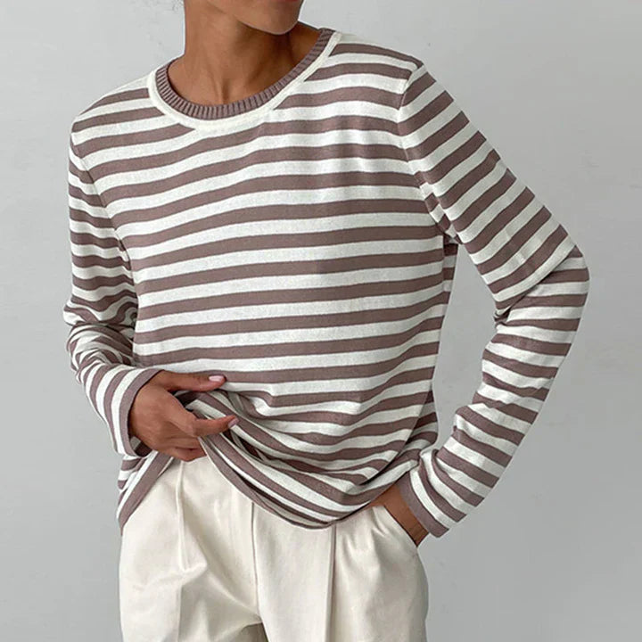 Georgette - Casual langærmet skjorte med rund hals