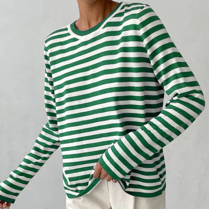 Georgette - Casual langærmet skjorte med rund hals