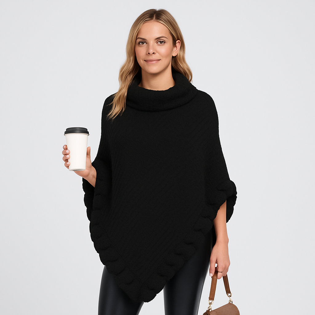 Maribeth | Cardigan med kunstpelskant og asymmetrisk kant