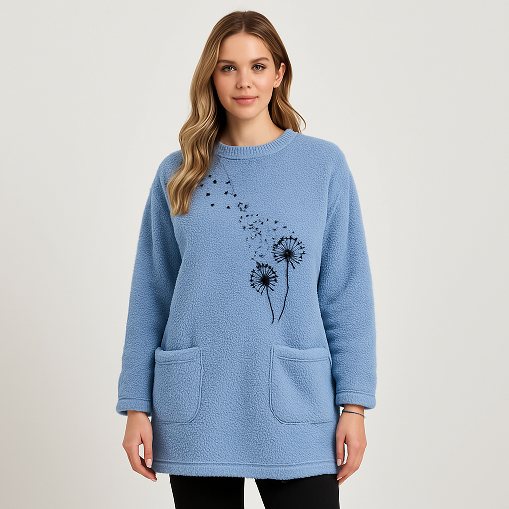 Marlen | Termosweatshirt med mælkebøtteprint