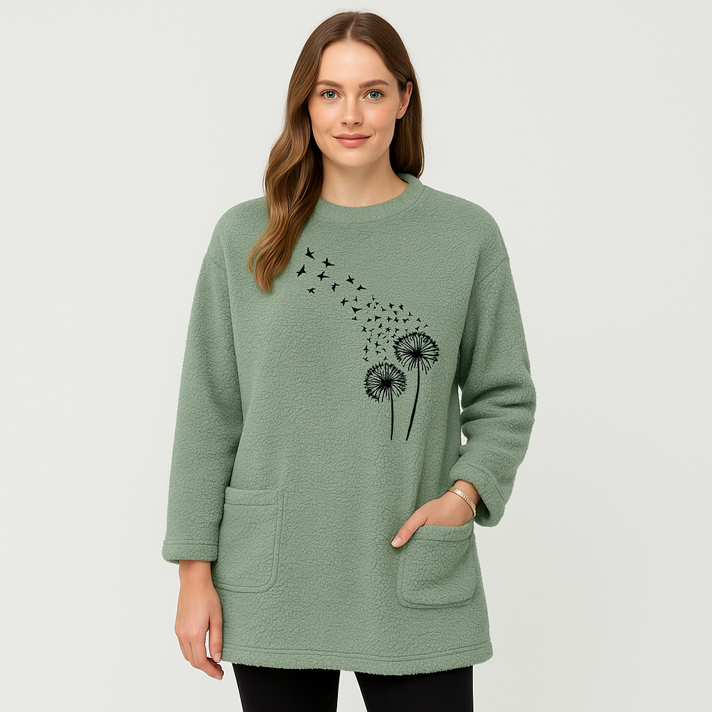 Marlen | Termosweatshirt med mælkebøtteprint