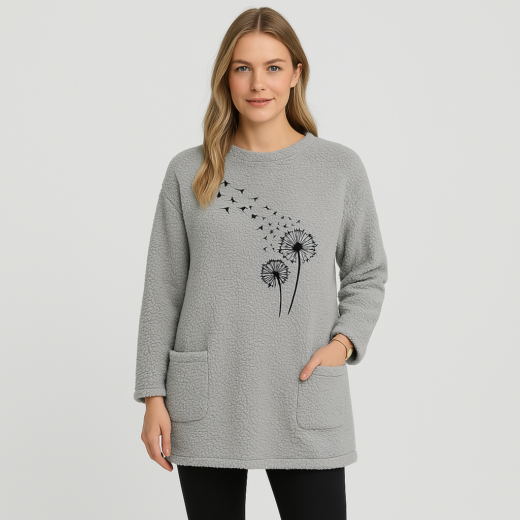 Marlen | Termosweatshirt med mælkebøtteprint