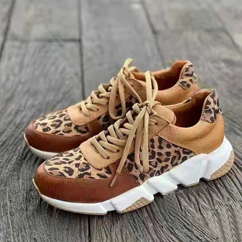 Mille - Casual leopard-sneakers med tykke såler
