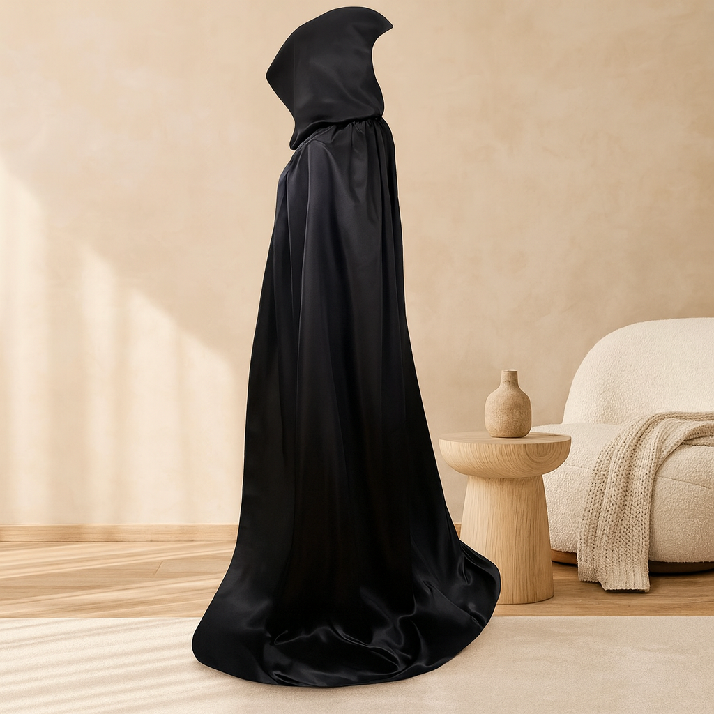 NightShade Halloween-kappe – Sort polyesterkostume med hætte